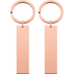 Två graverade rektangulära nyckelringar