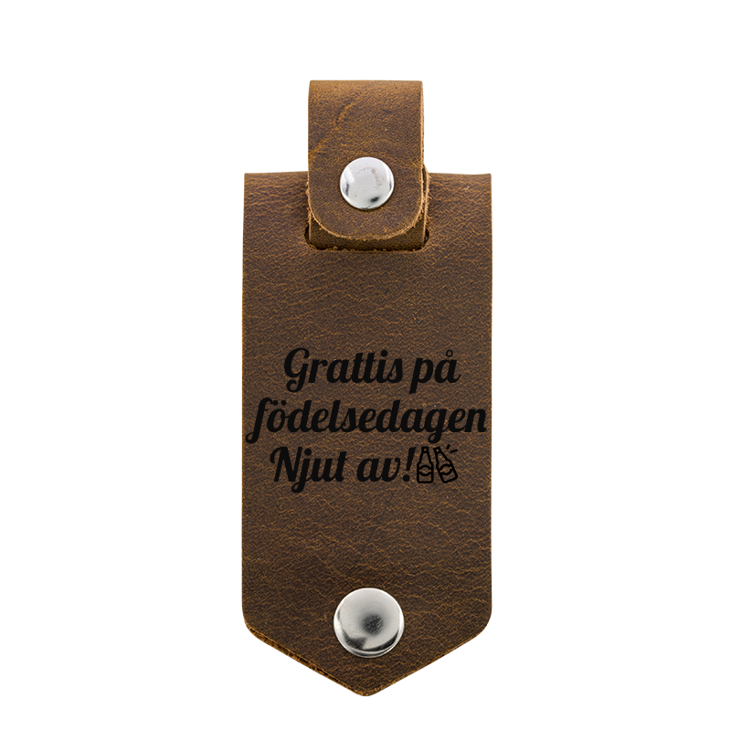 Personlig Fotoram-Nyckelring i äkta Läder