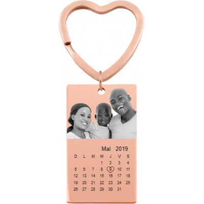 Nyckelring med Ingraverat Foto och Kalender