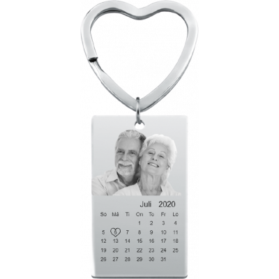 Nyckelring med Ingraverat Foto och Kalender