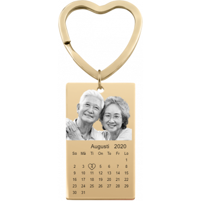 Nyckelring med Ingraverat Foto och Kalender