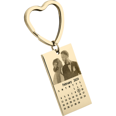 Nyckelring med Ingraverat Foto och Kalender