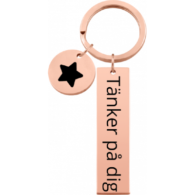 Rektangulär och Cirkulär Ingraverad Nyckelring