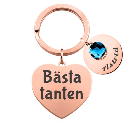 Personligt Ingraverad Hjärtnyckelring med 1...