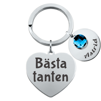 Personligt Ingraverad Hjärtnyckelring med 1...