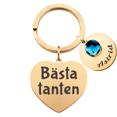Personligt Ingraverad Hjärtnyckelring med 1...