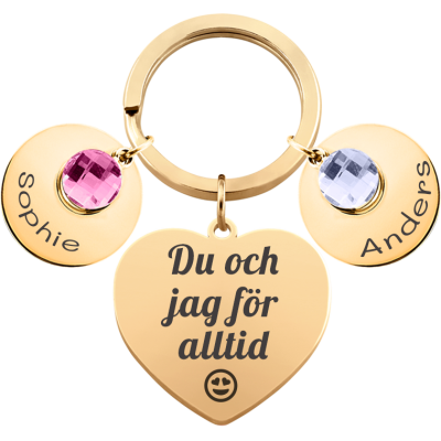 Personligt Ingraverad Hjärtnyckelring med 2... Personligt Ingraverad Hjärtnyckelring med 2...