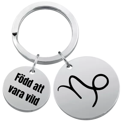 Personlig Cirkel-Nyckelring med Stjärntecken Personlig Cirkel-Nyckelring med Stjärntecken