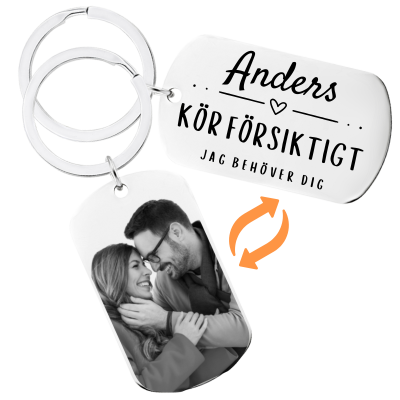 Personligt Graverad "Kör Försiktigt" Nyckelring...