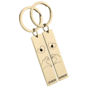 Söt duo med älskares Matchande nyckelringar - Personligt anpassade med Initialer och Speciella Datum